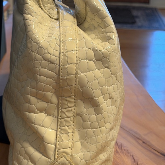 Cole Haan White Croc Embossed Patent Leather Hobo Bag - Picture 7 of 16